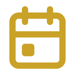 Gold calendar icon with a blank date space.