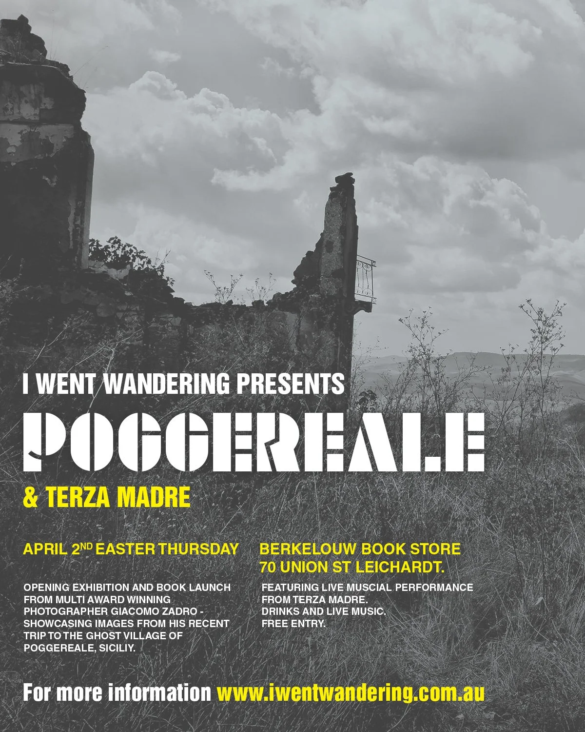 Event Poster from the exhibition featuring Terza Madre 