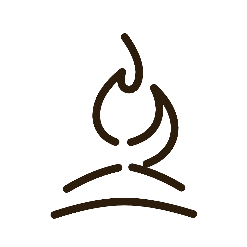 Abstract line drawing of a seated person practicing yoga in a meditative pose.