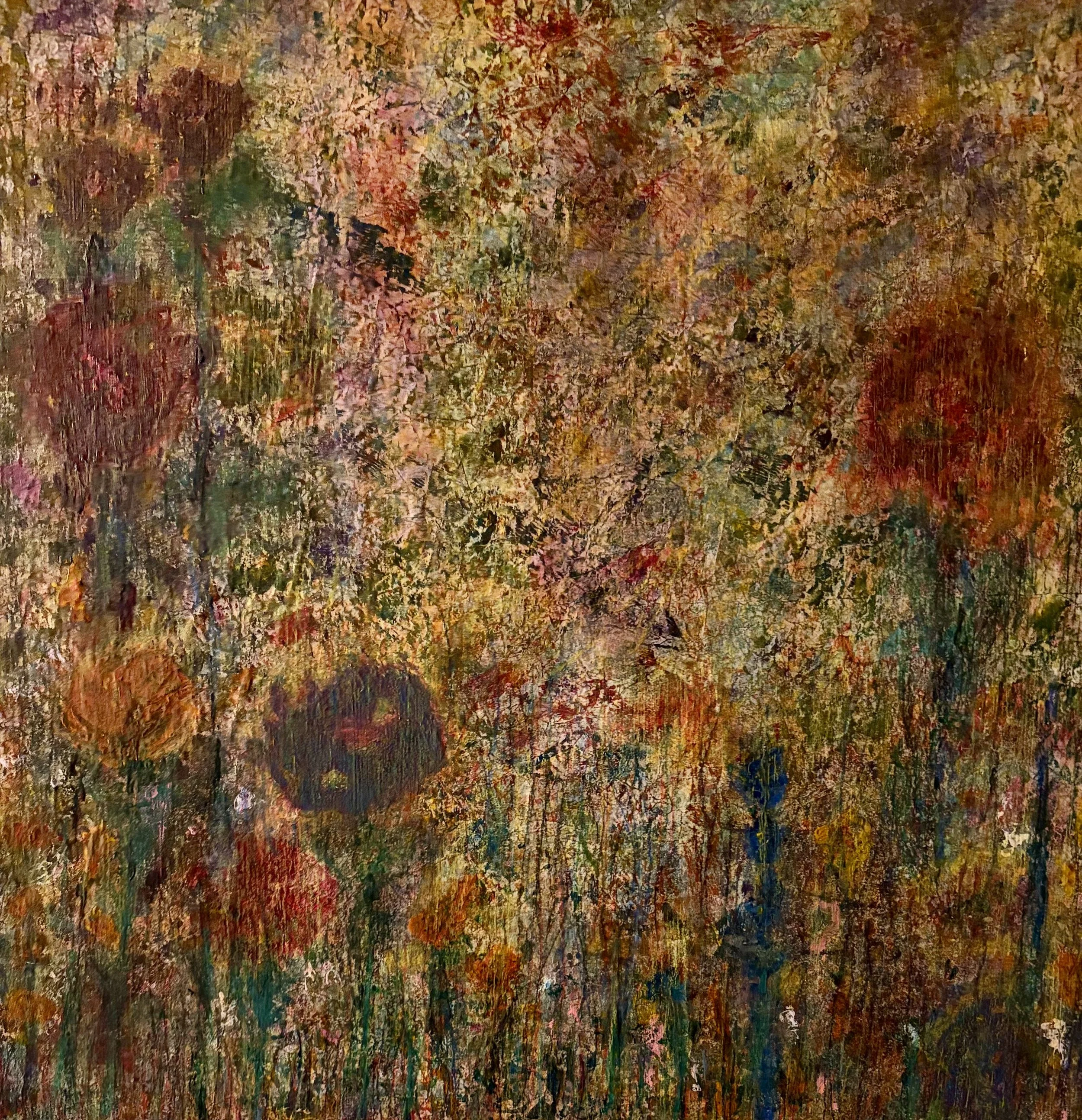 Acrylic on painted papers and canvas
