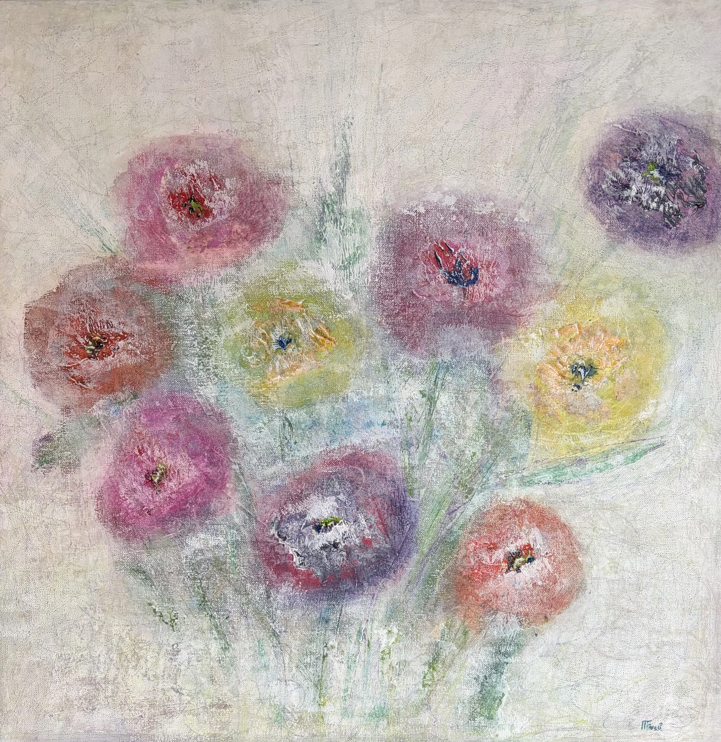 Acrylic and pastel on canvas
