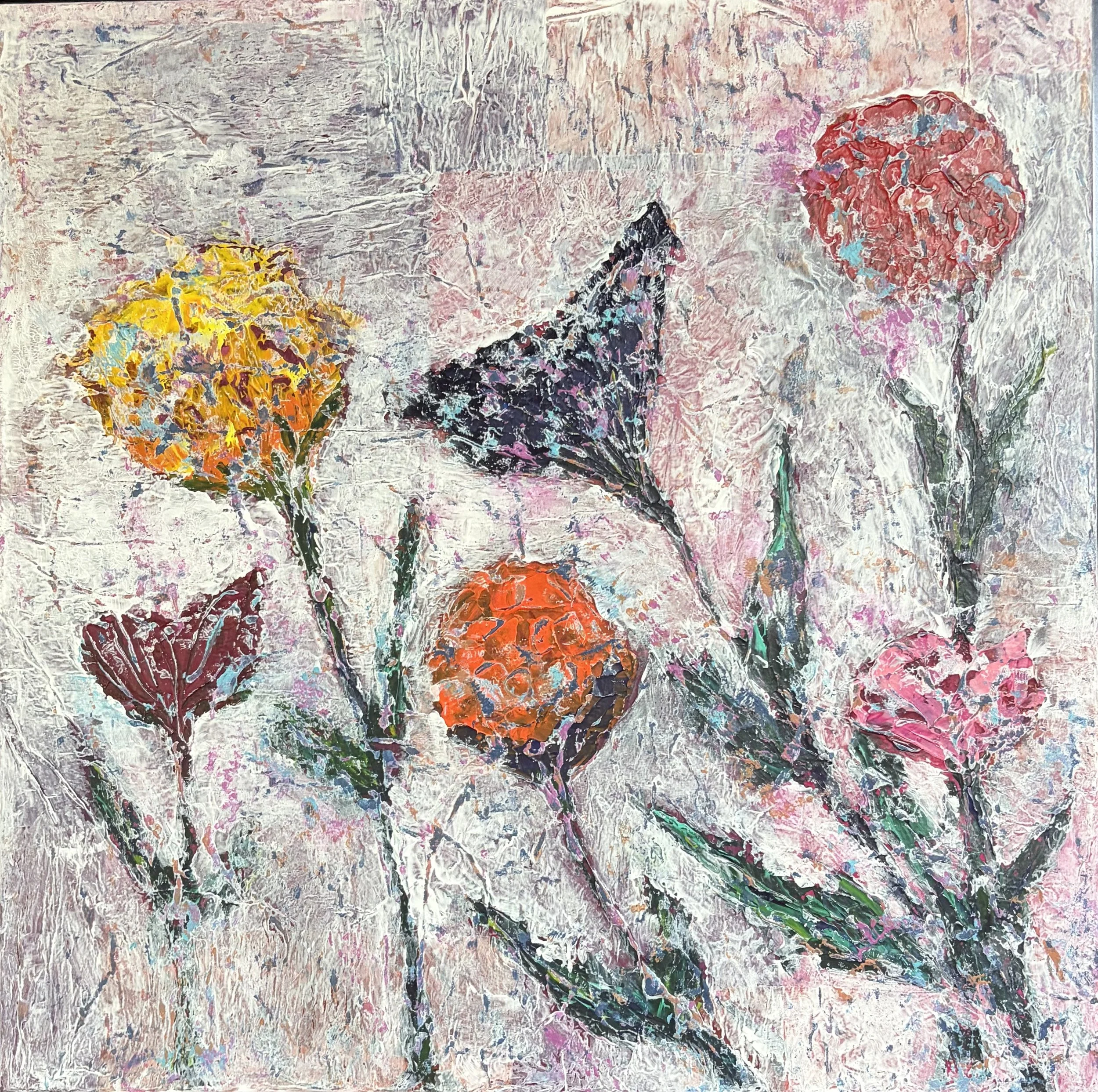 Acrylic and mixed-media on textured canvas