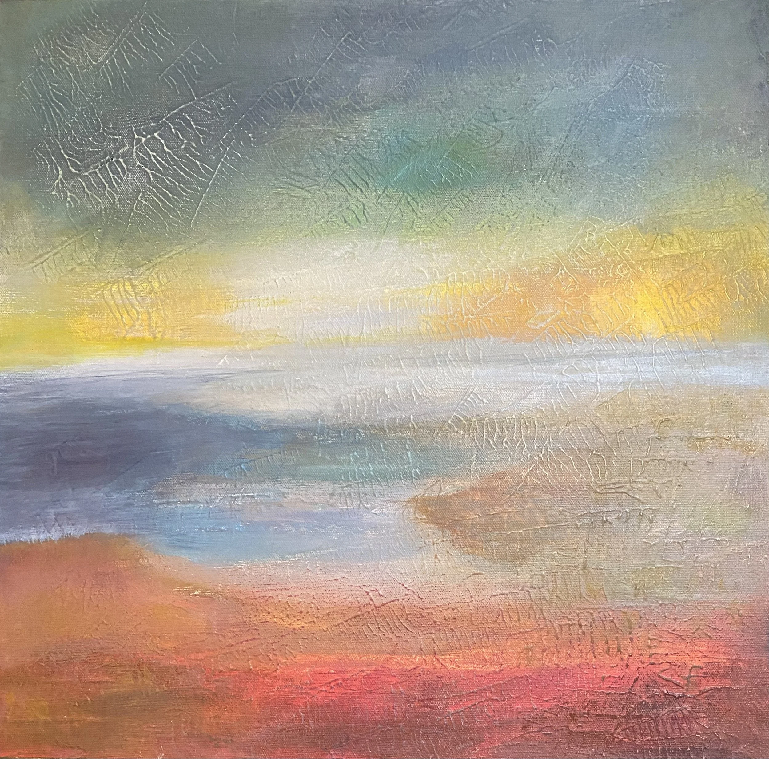 Acrylic landscape on texture canvas