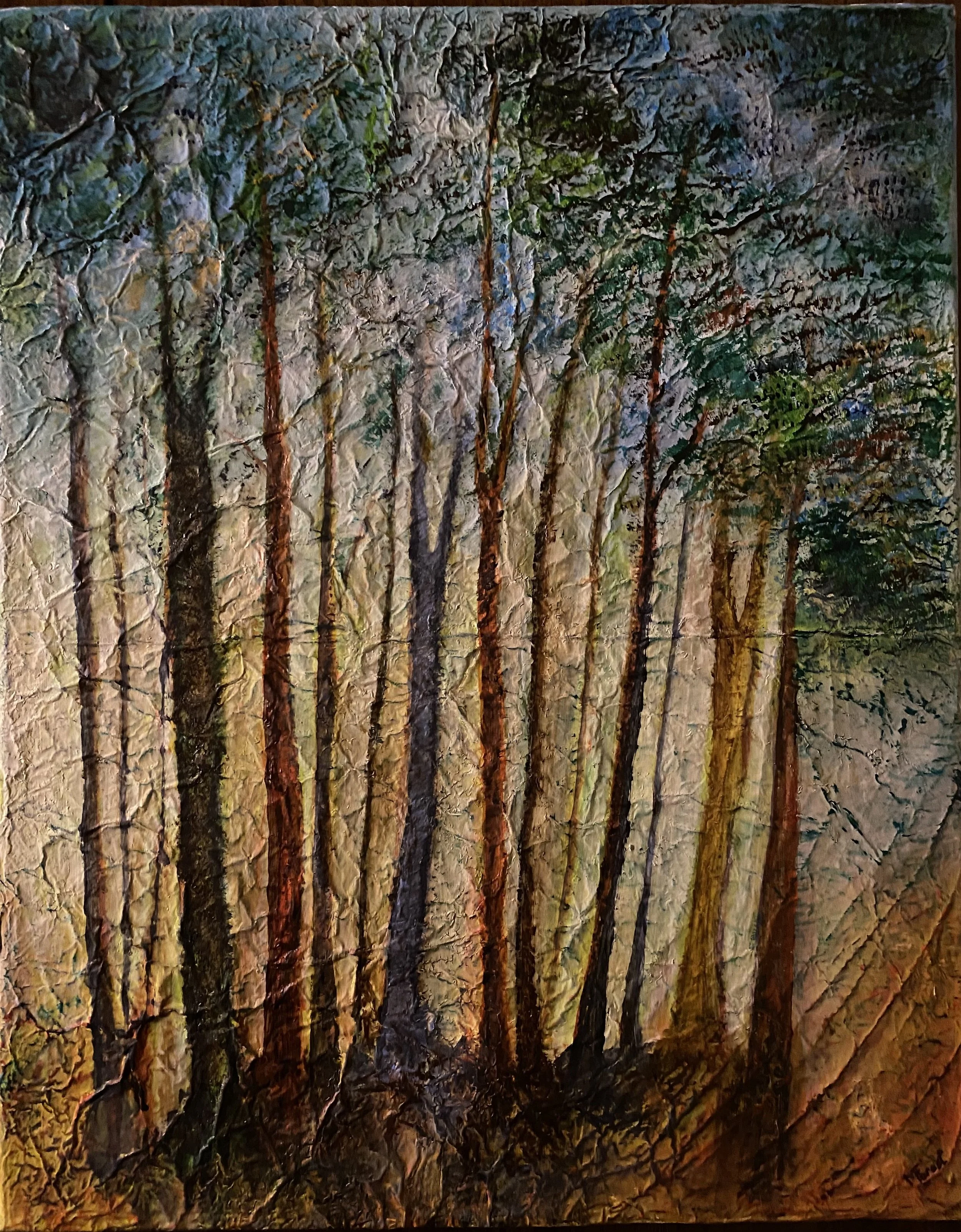 Acrylic on tin foil over canvas   16" x 20"