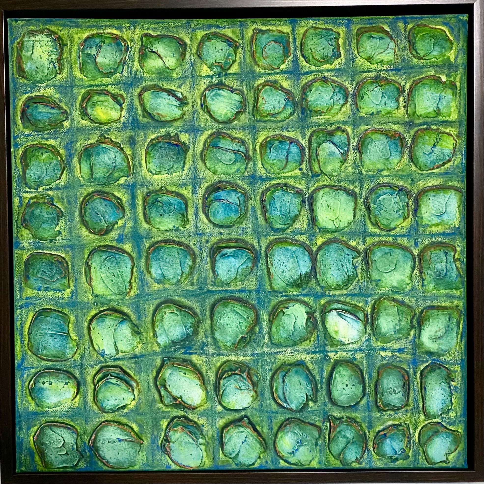 Acrylic and pastel on textured canvas   16" x 16"