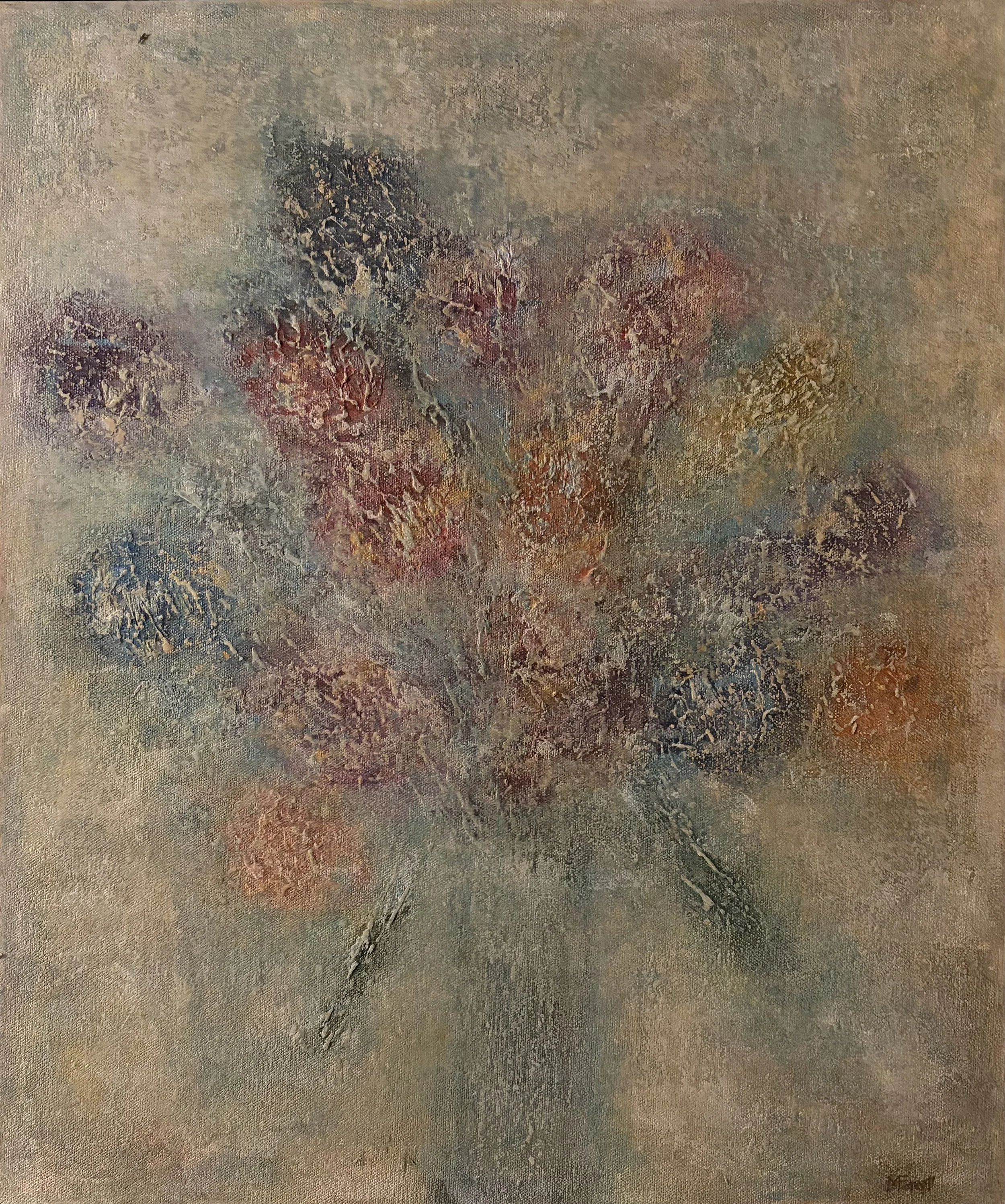 Acrylic and pastel on textured canvas
