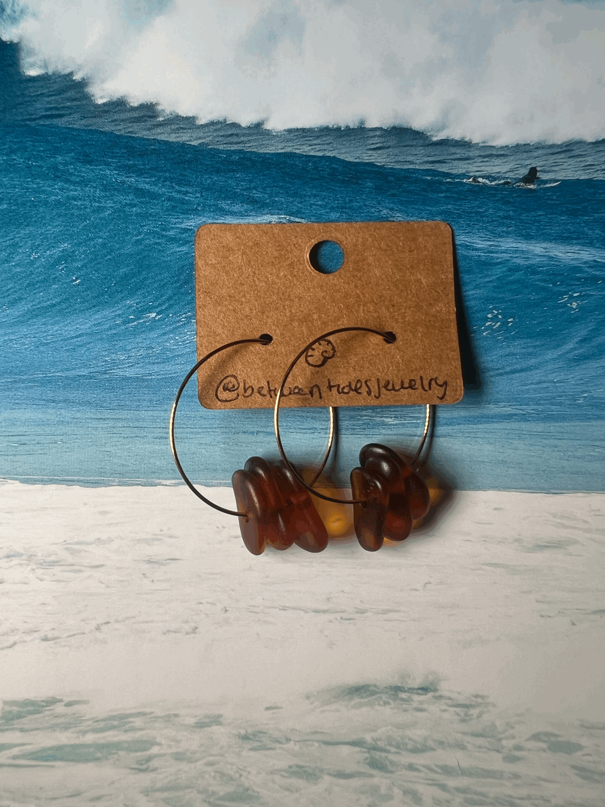 Thin Sea-glass Hoops