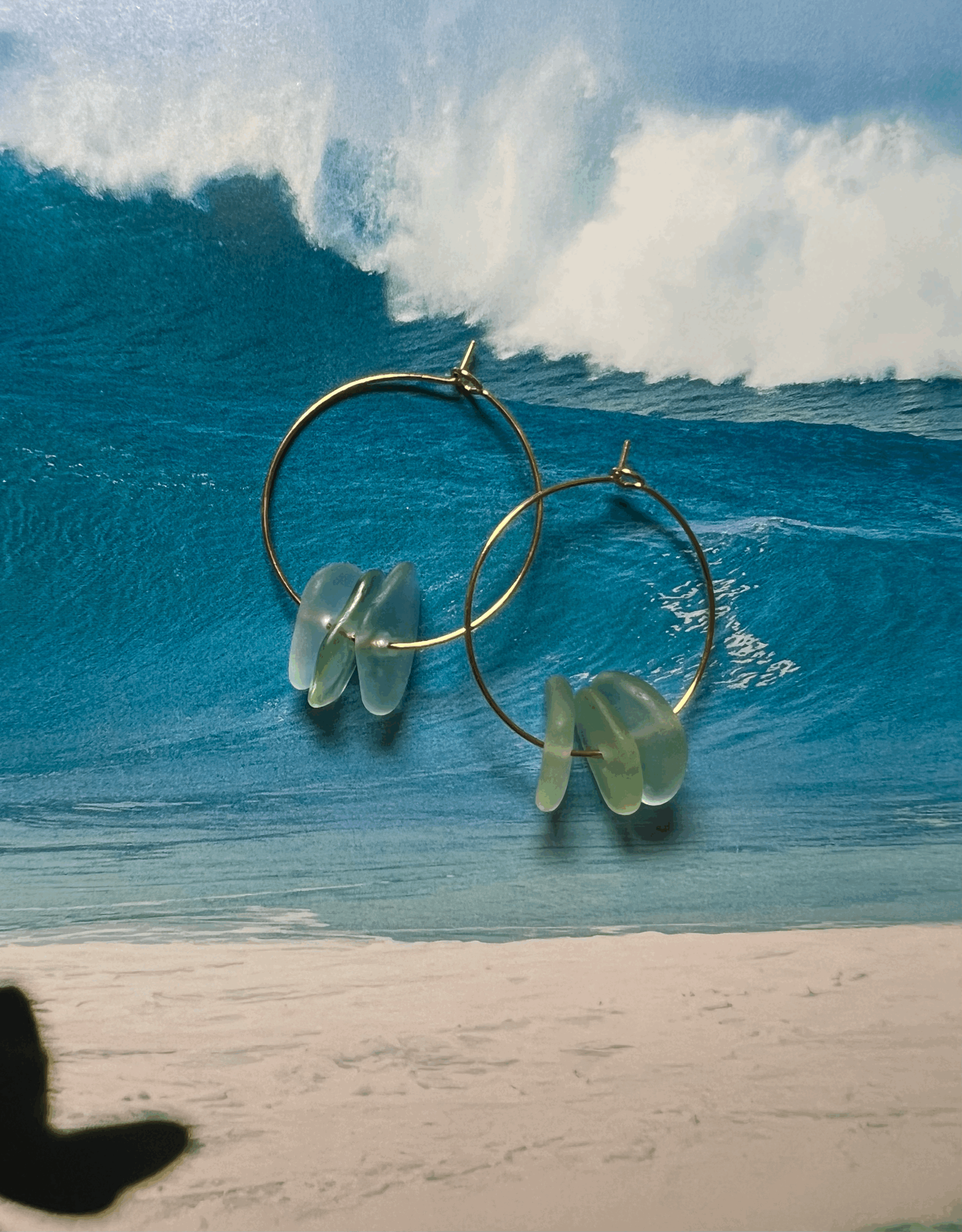 Thin Sea-glass Hoops