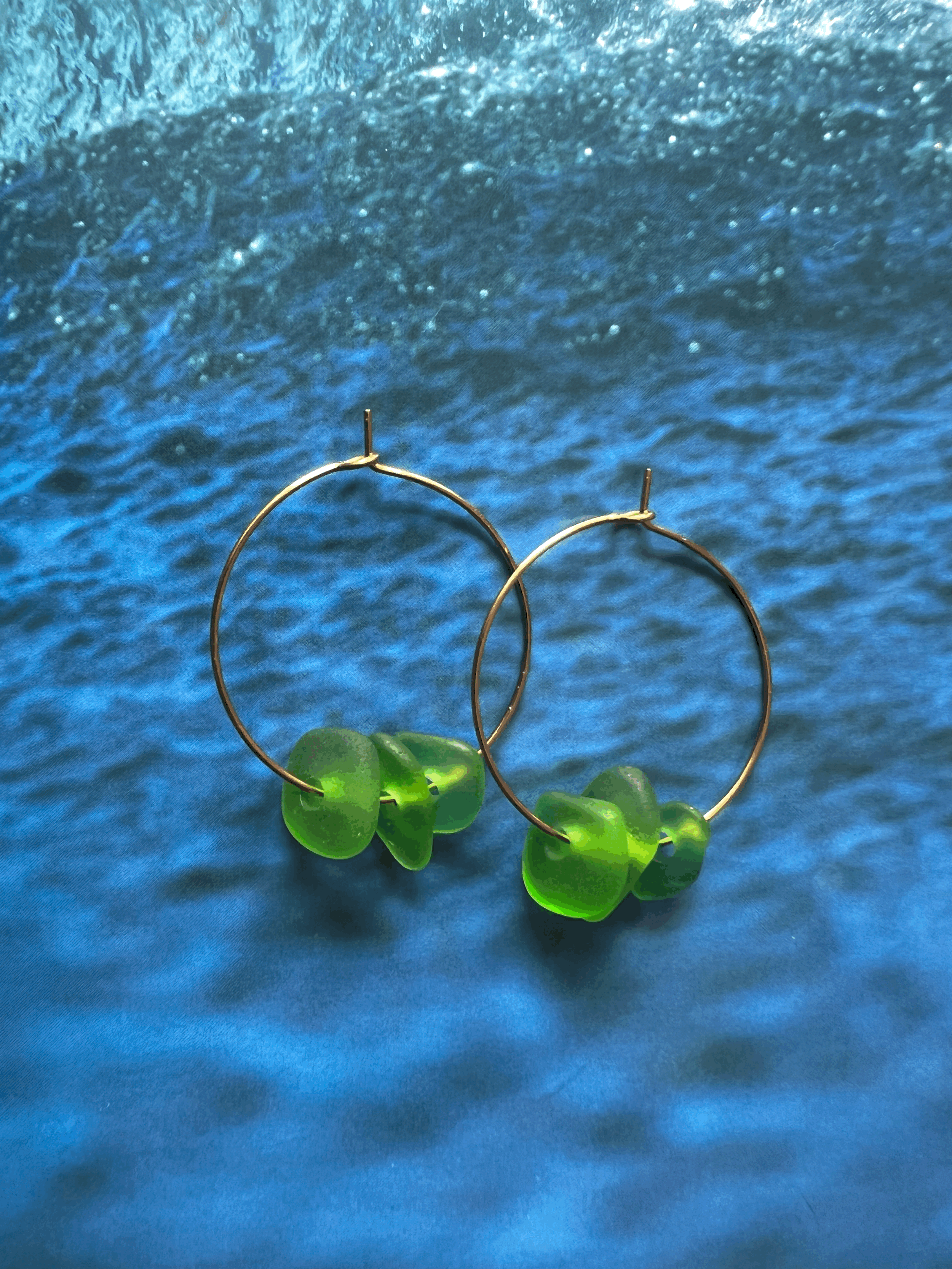 Thin Sea-glass Hoops