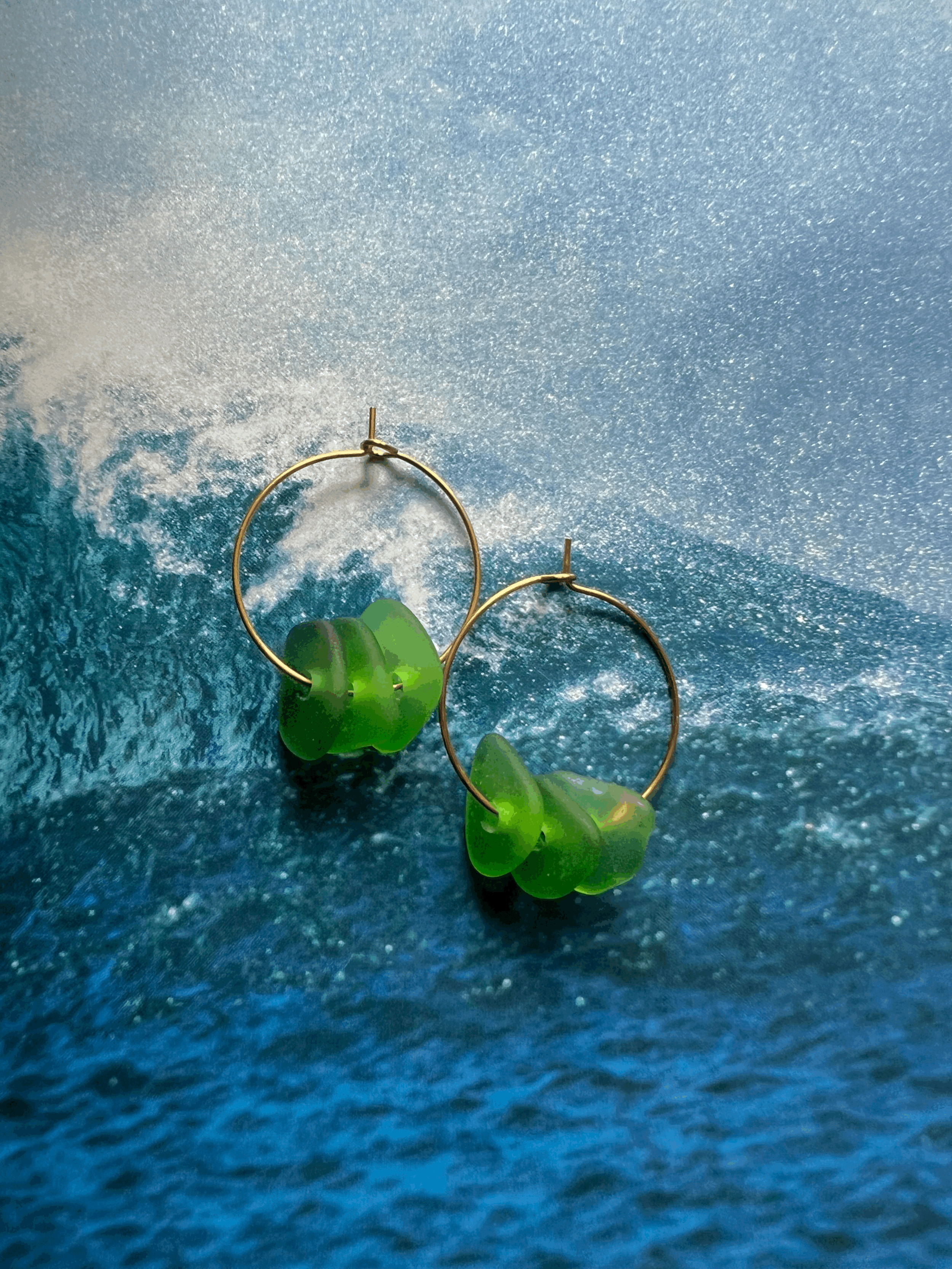 Thin Sea-glass Hoops