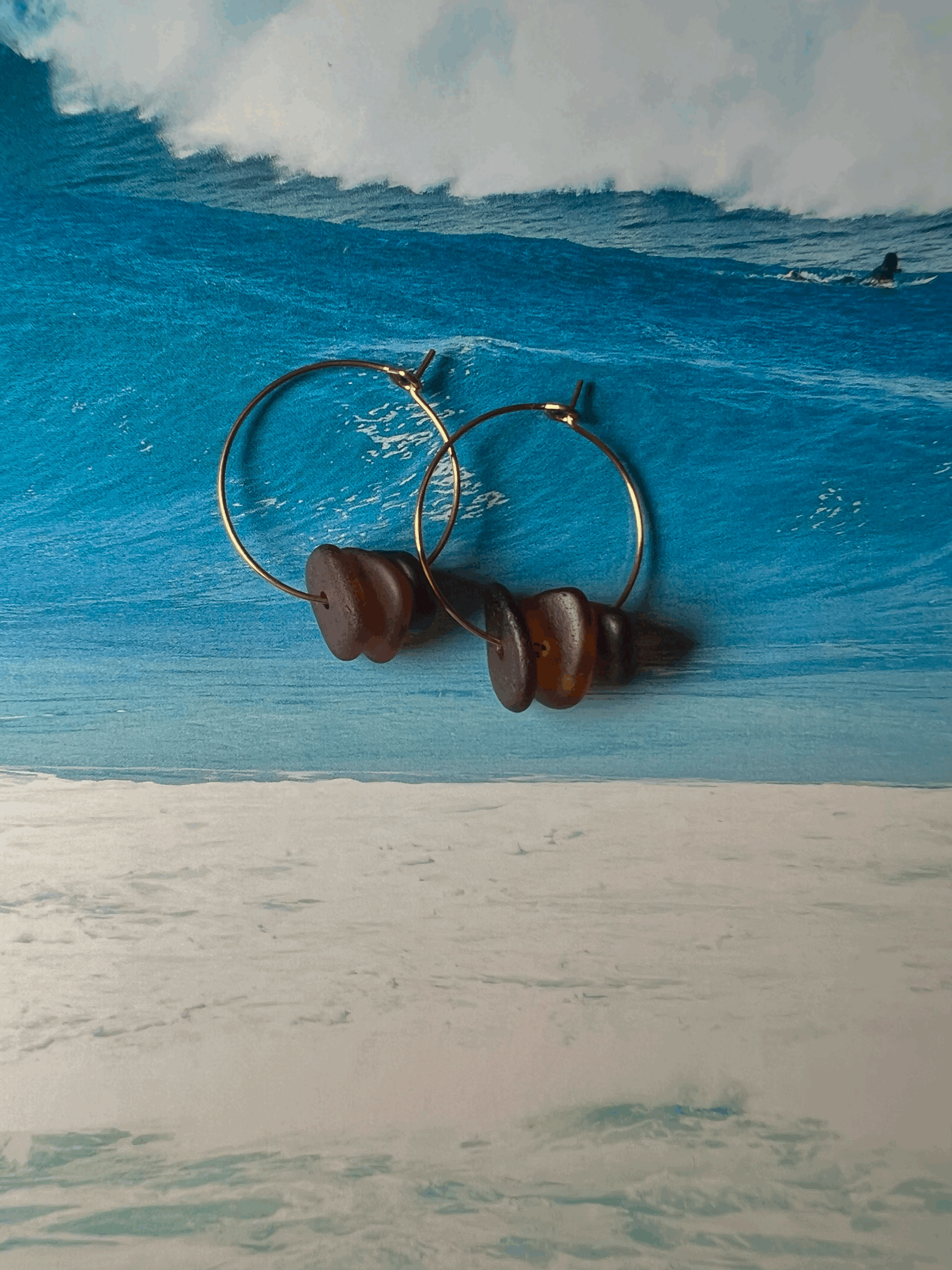 Thin Sea-glass Hoops