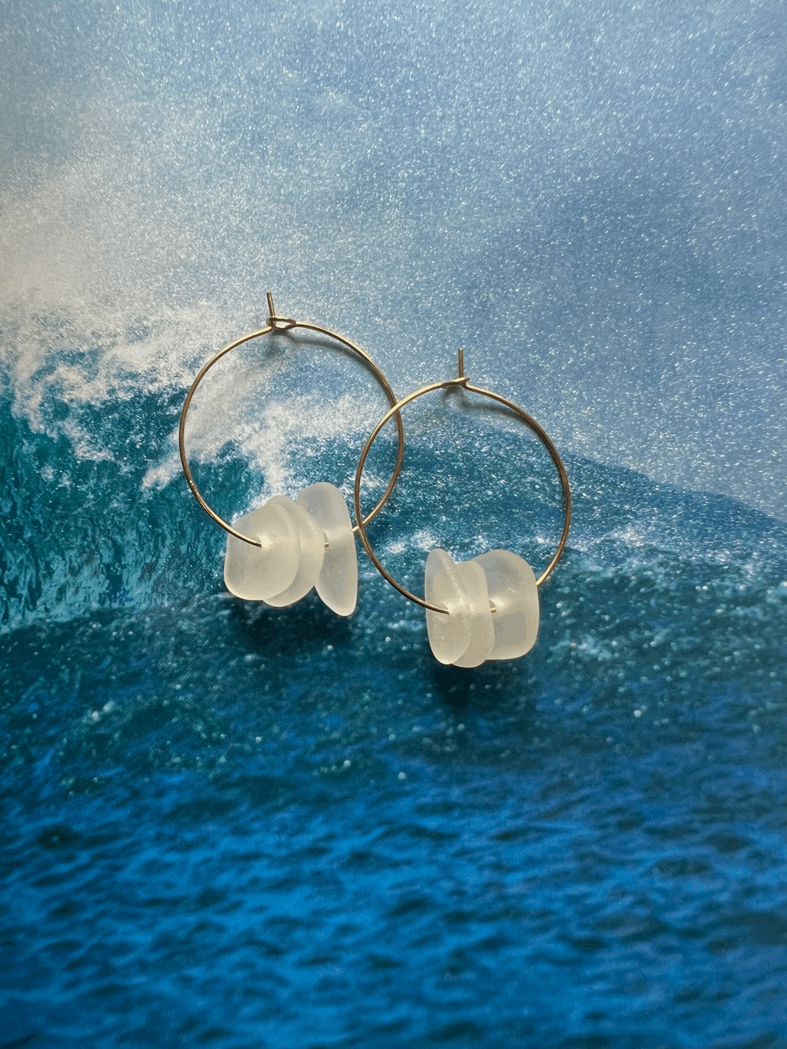 Thin Sea-glass Hoops