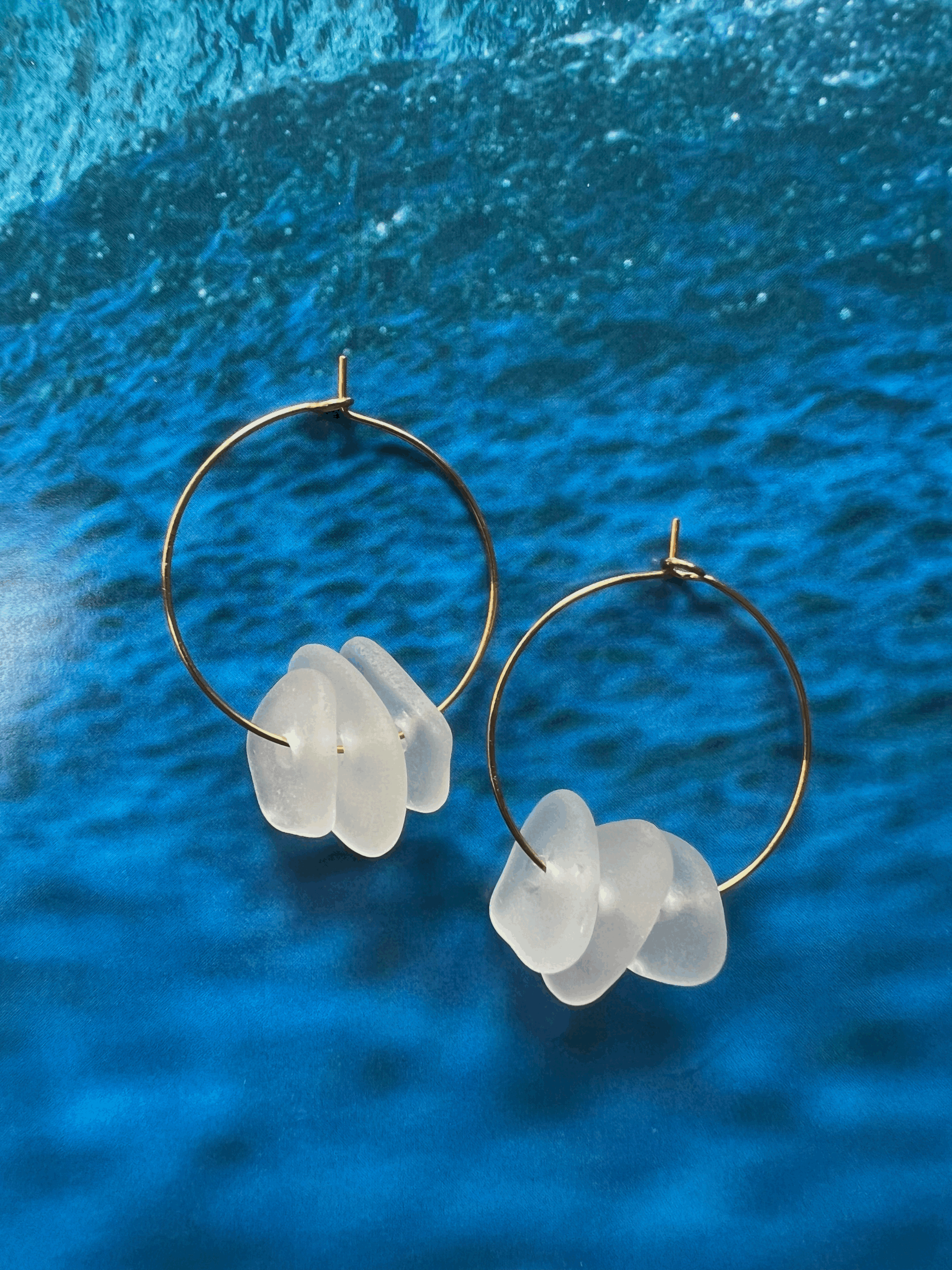 Thin Sea-glass Hoops