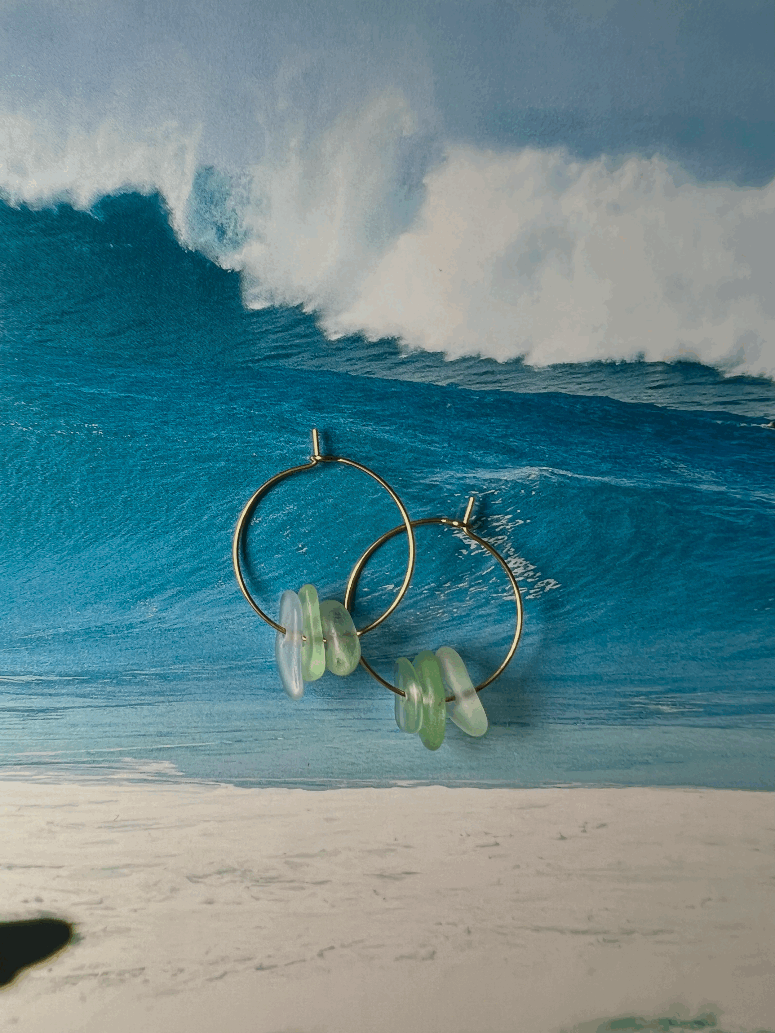 Thin Sea-glass Hoops