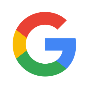 Google logo with multicolored G letter in red, yellow, green, and blue.
