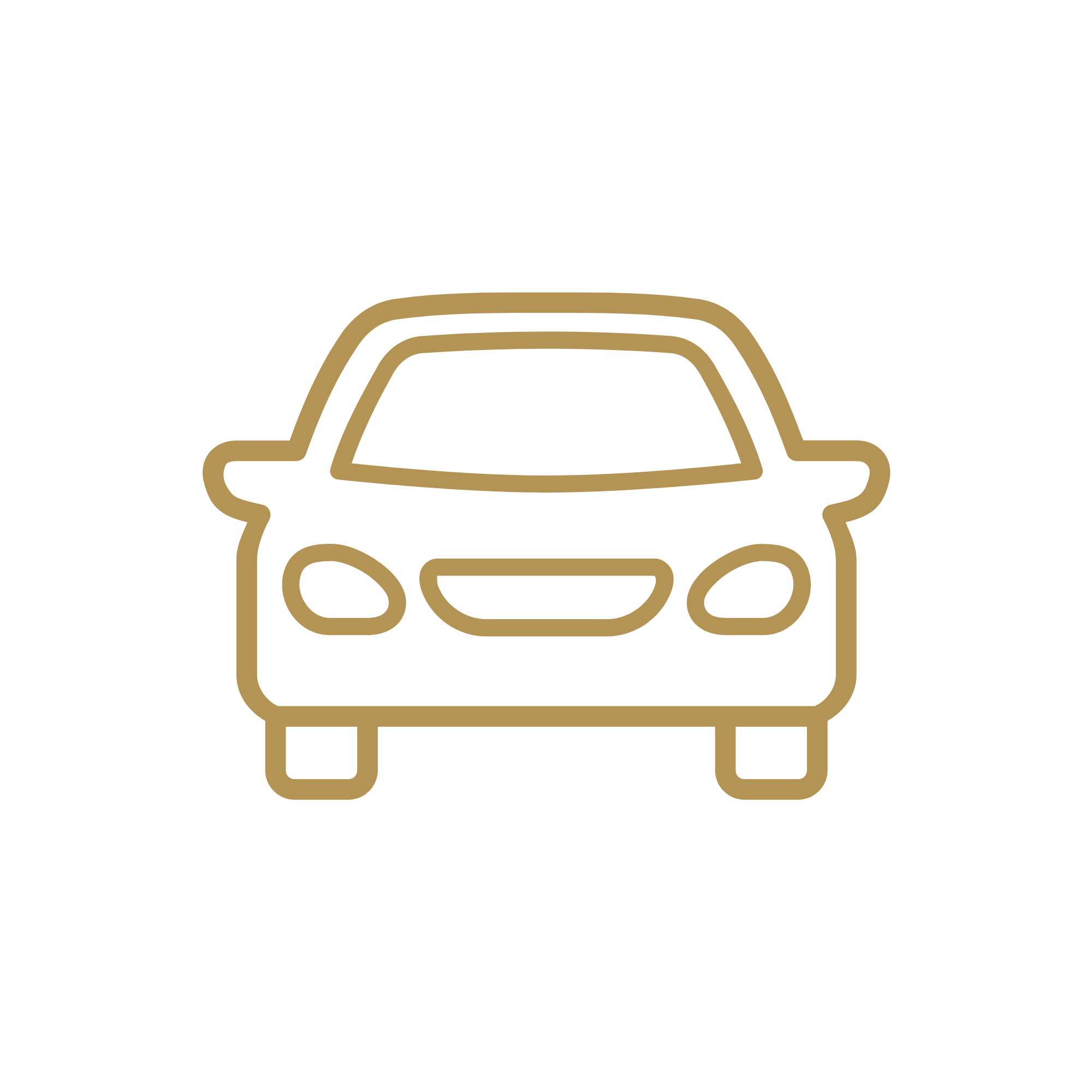 Outline drawing of a classic pickup truck with a ladder rack on top.