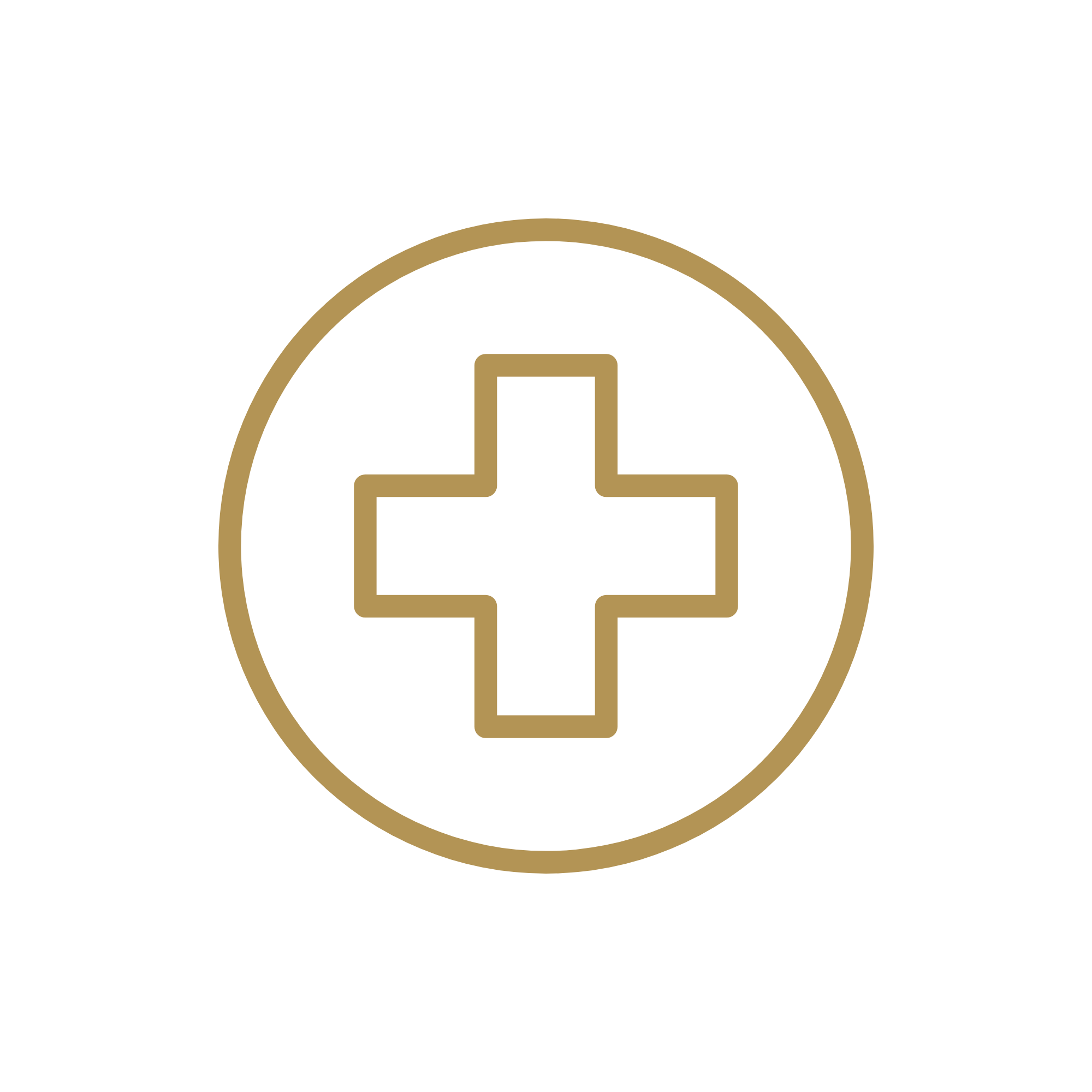 A design featuring a black background with a gold circle and a gold cross inside the circle.