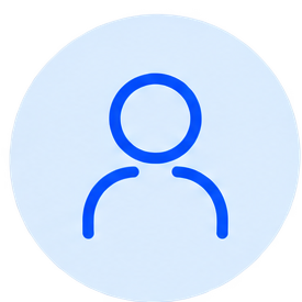 Generic user profile icon with a blue outline of a person on a light blue circular background.