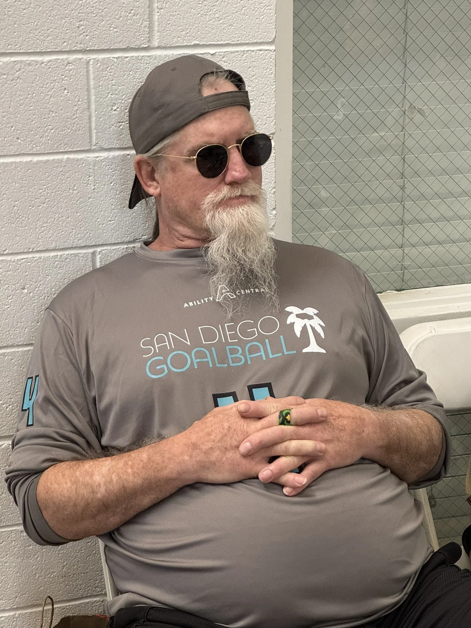 Mike L. Relaxed and waiting to play at the Locomotion tournament.