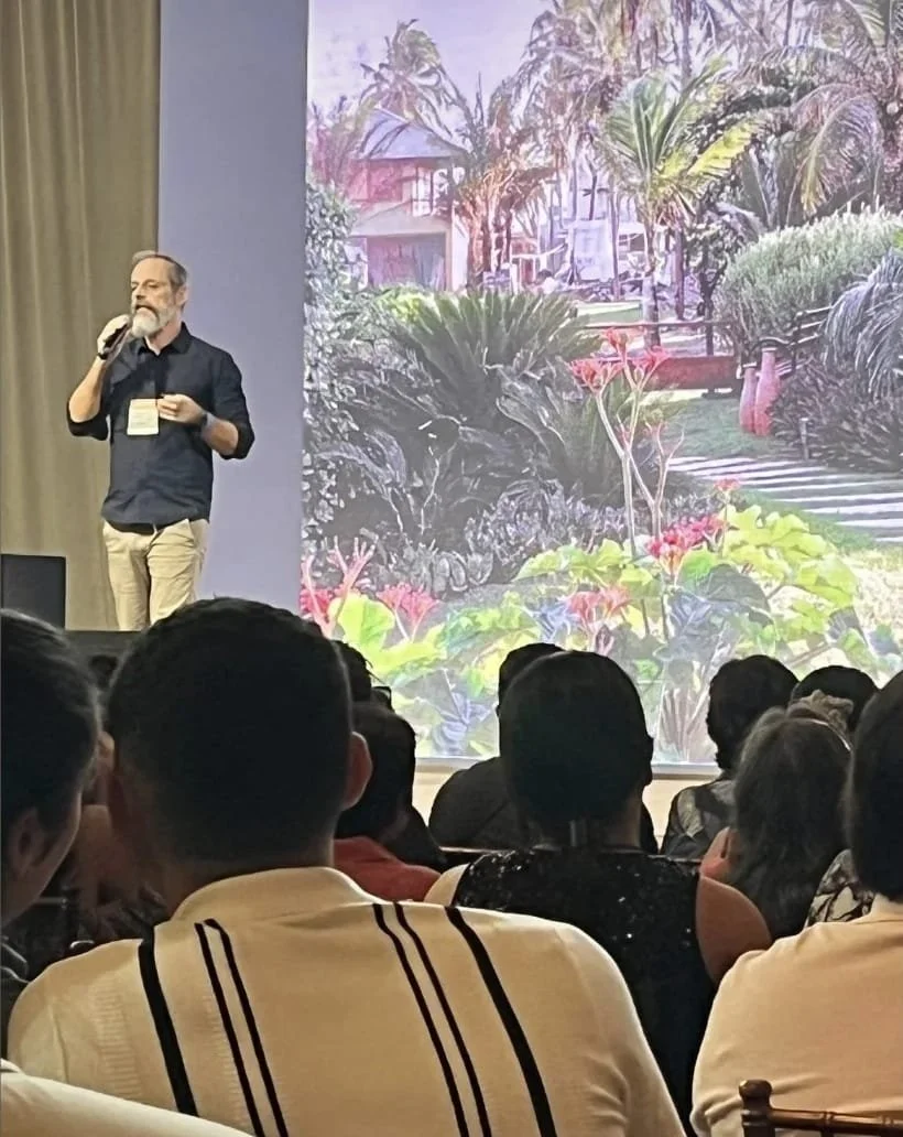 Marcos Malamut apresenta palestra sobre paisagismo, percepção e projeto no Congresso Garden Fair, realizado na Holambra em 2025.