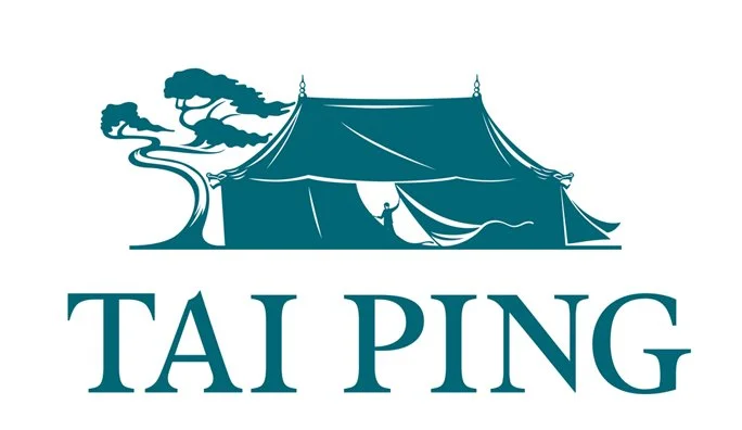 Illustration of a traditional Asian tent with a tree nearby, and the text "TAI PING" beneath it.