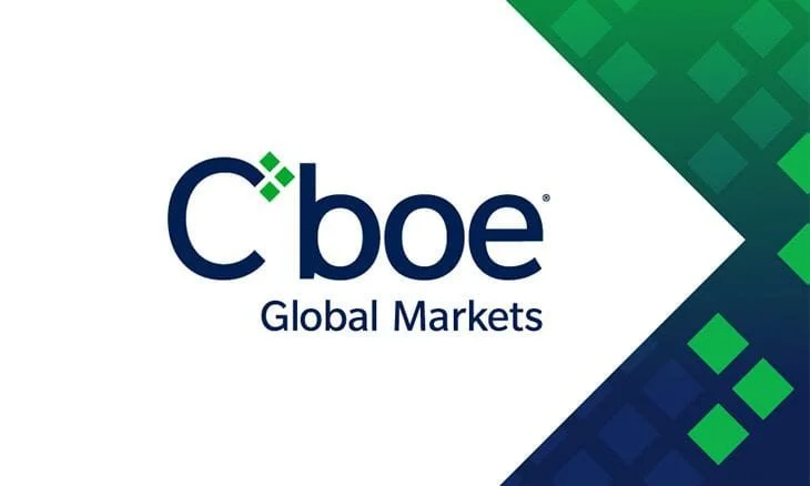 Cboe Global Markets logo with green and blue geometric design.