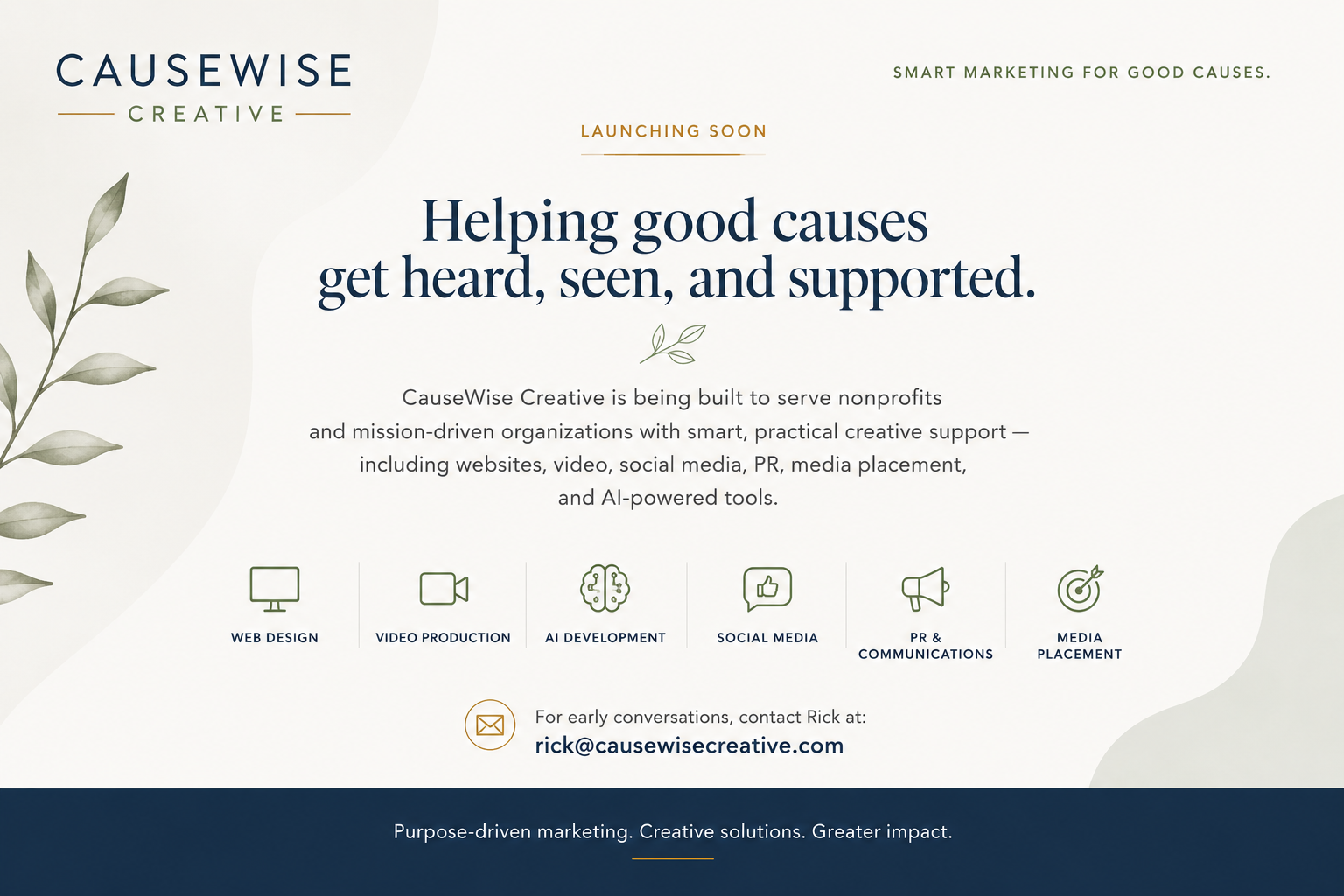 Email Rick at rick@causewisecreative.com