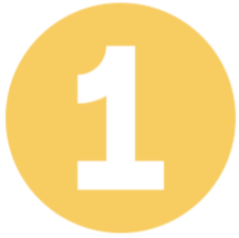 Number one inside a yellow circle