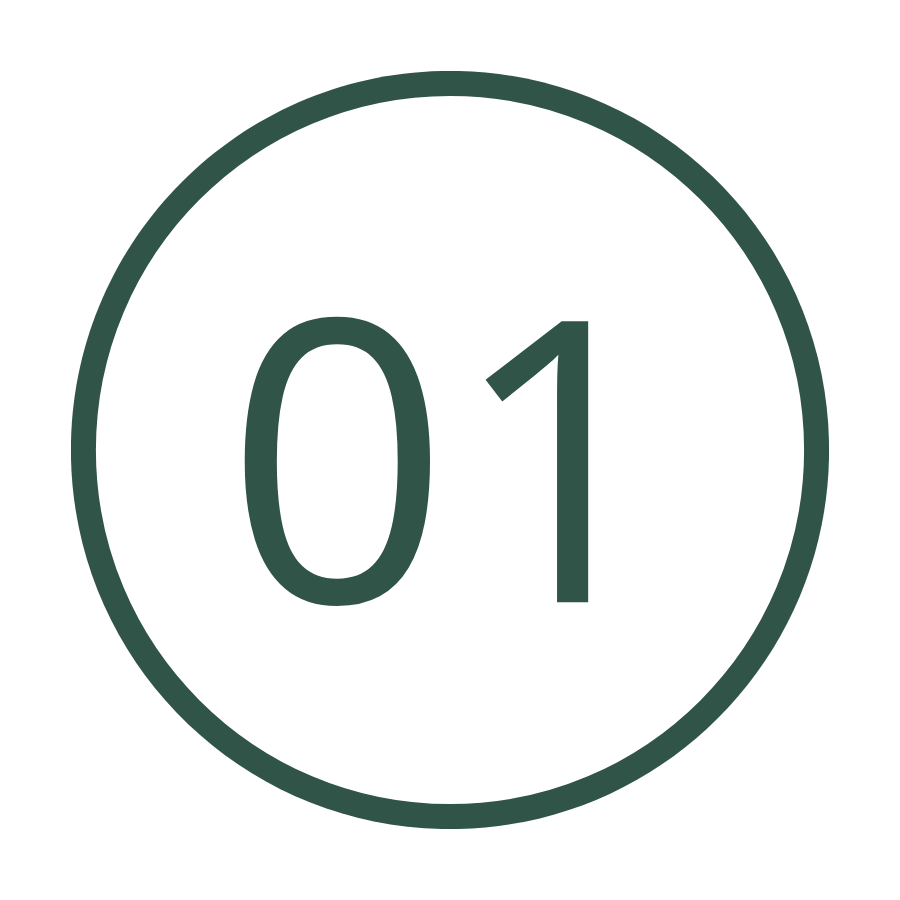 White circular sign with a black border and the number 01 in black text inside.