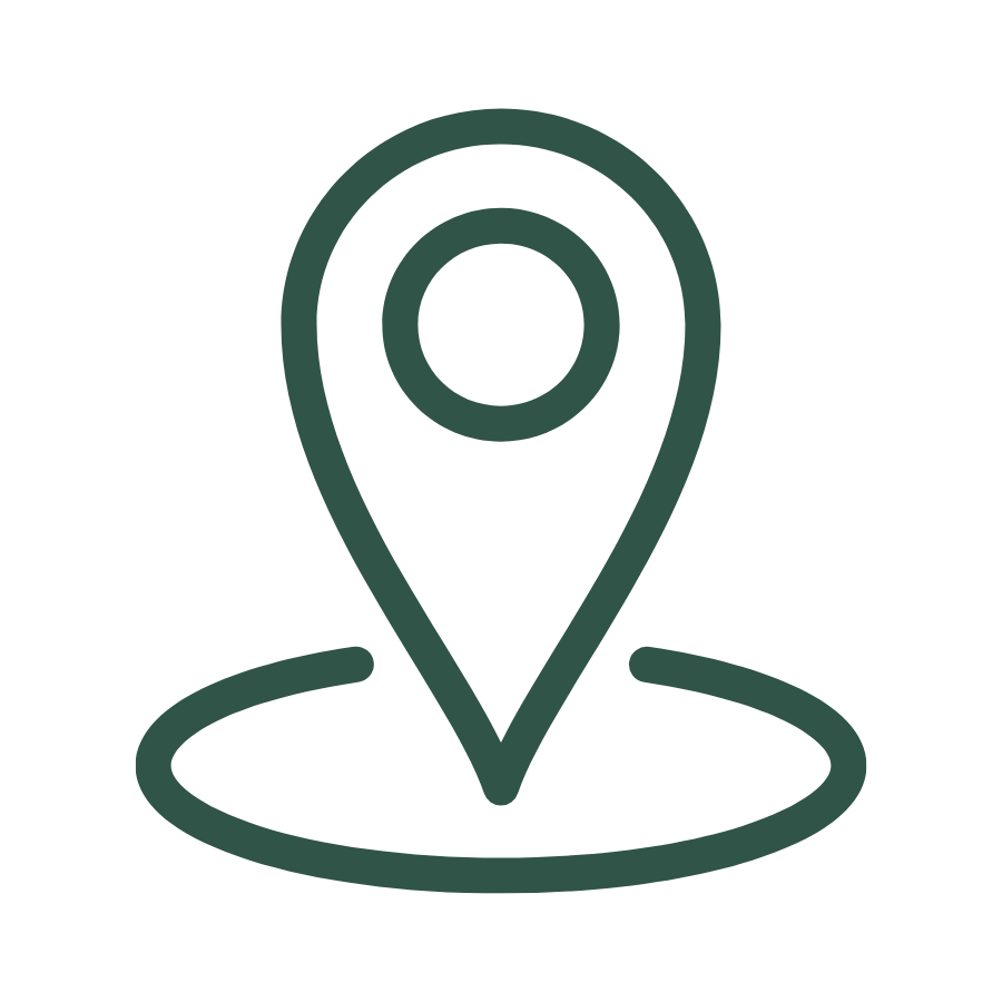 Icon of a map pin marker on a map, representing location or geographic position.