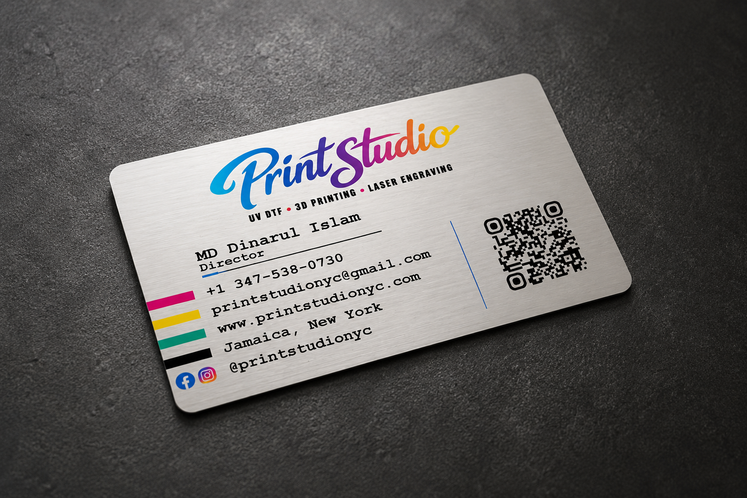 UV DTF Metal Business Card