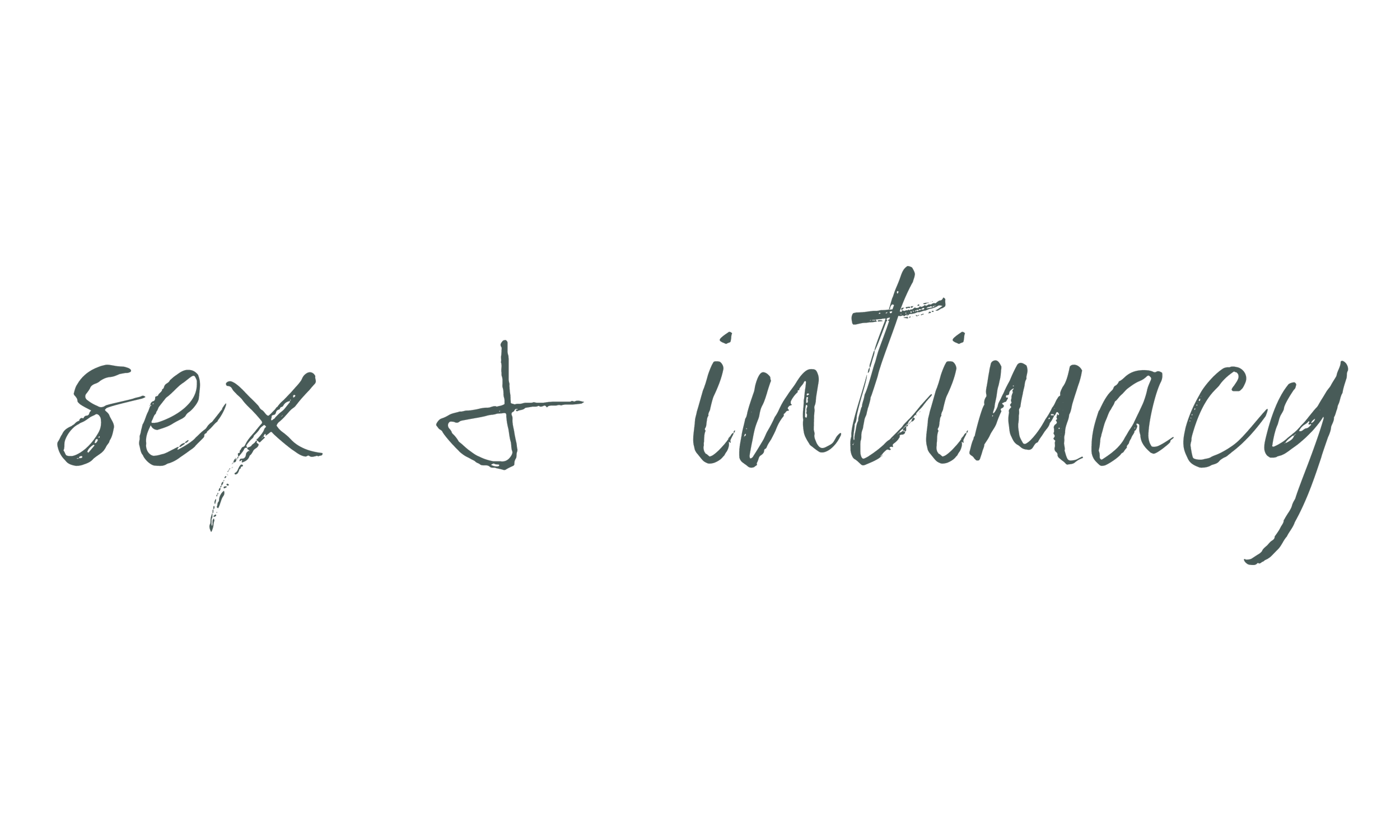 Text art with the phrase 'sex & intimacy' written in stylish, gray script on a black background.