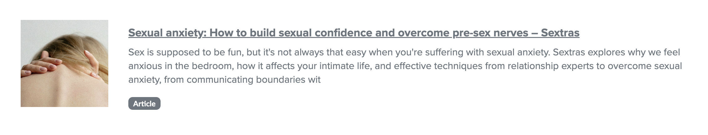 Article on Sextras World