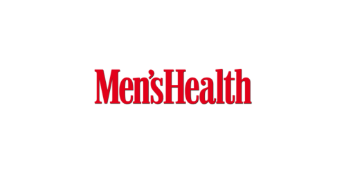 Men's Health logo with red text on a black background.