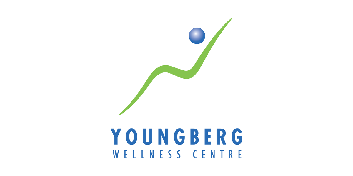 Logo for Youngberg Wellness Centre with a green upward arrow and a blue dot.