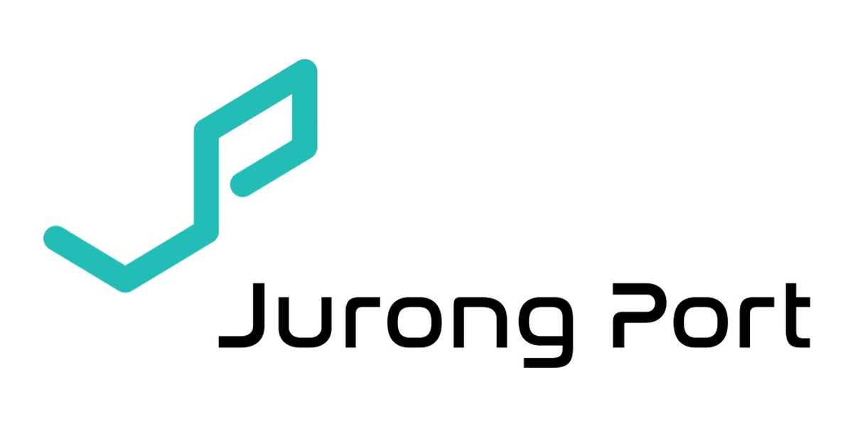 Logo with stylized teal checkmark and the words "Jurong Port" in black.