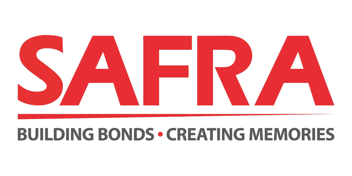 SAFRA logo in red with the tagline 'Building Bonds, Creating Memories' in gray.