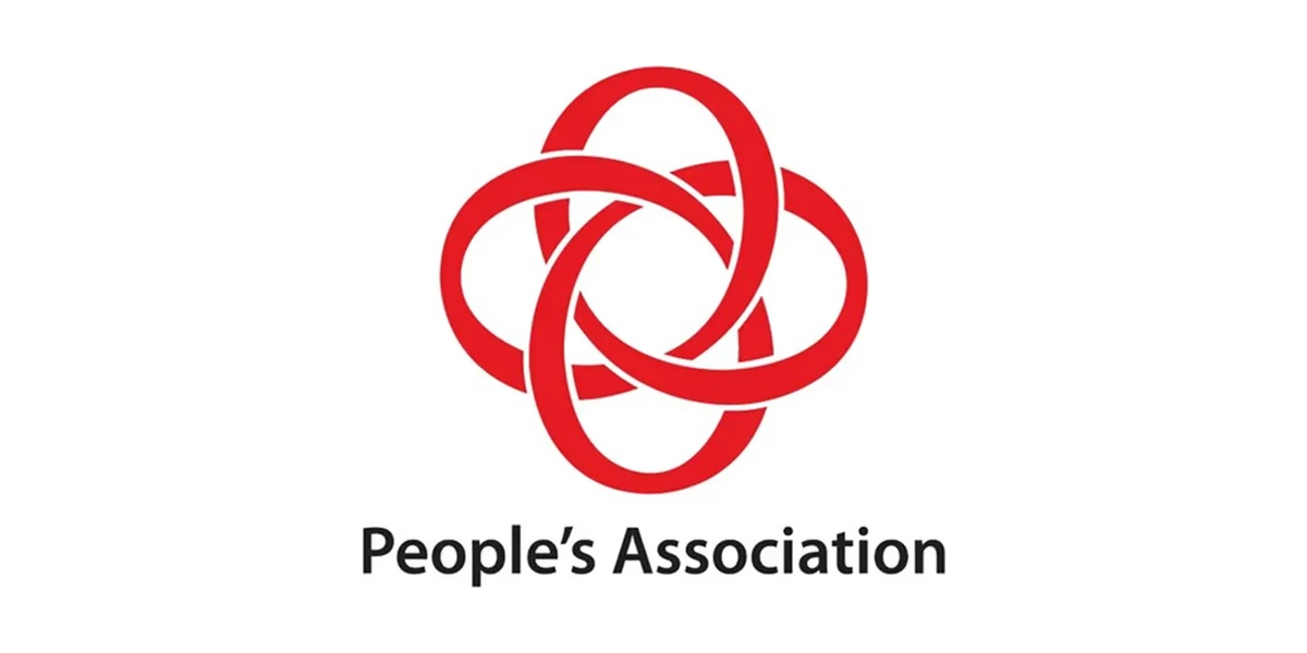 Logo of the People's Association featuring interconnected red loops and black text.