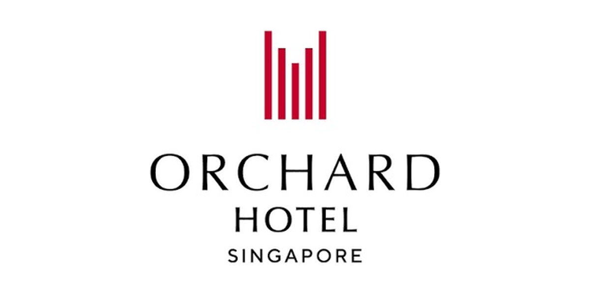 Logo of Orchard Hotel Singapore with red vertical bars and black text.
