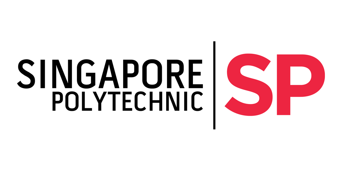 Logo of Singapore Polytechnic with black text reading "Singapore Polytechnic" and a red letters "SP" separated by a vertical black line.