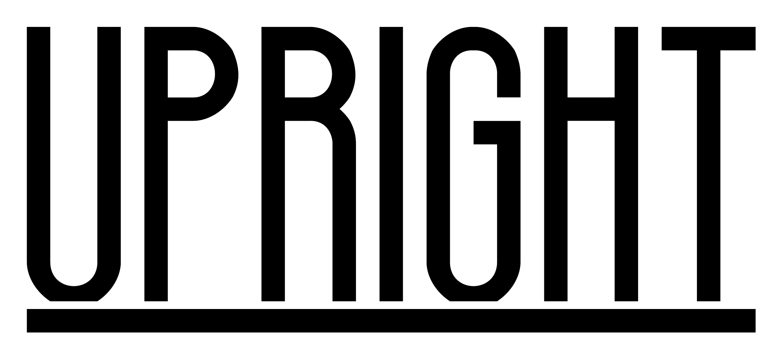 Outline of the word 'UPRIGHT' in large capital letters.