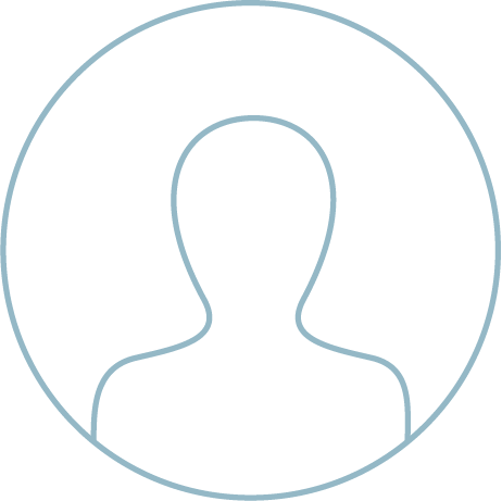 Outline of a person inside a circular border.