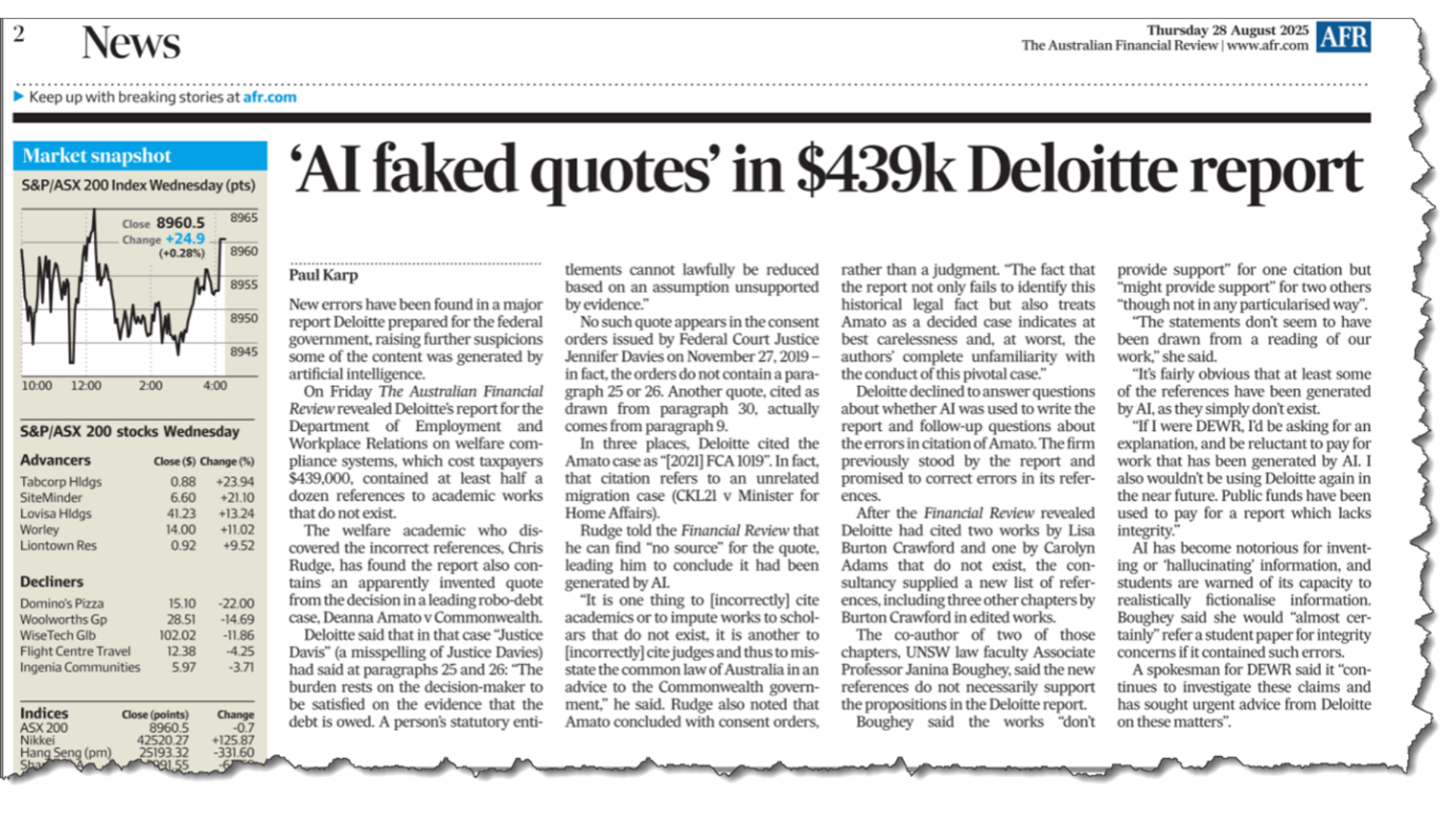 AI faked quotes in $439k Deloitte report