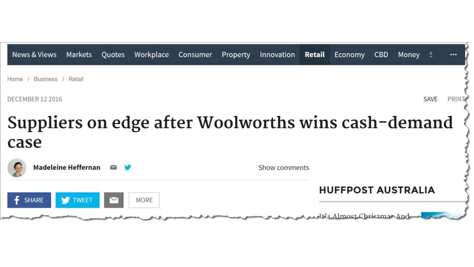 Woolworths and the normalisation of deviance