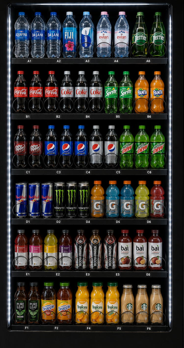 Cold beverages in an AI vending machine