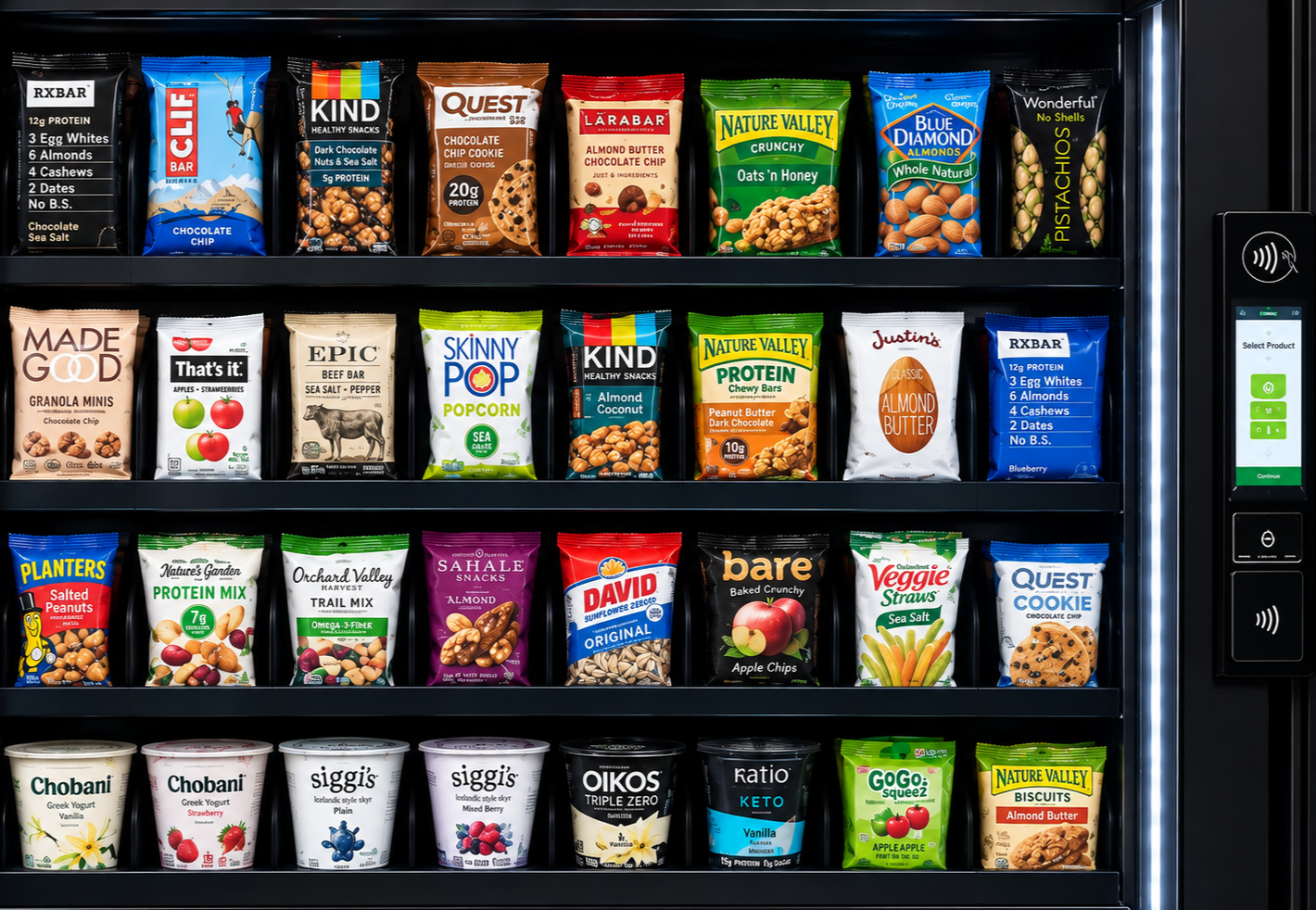 Healthy snacks in an AI vending machine