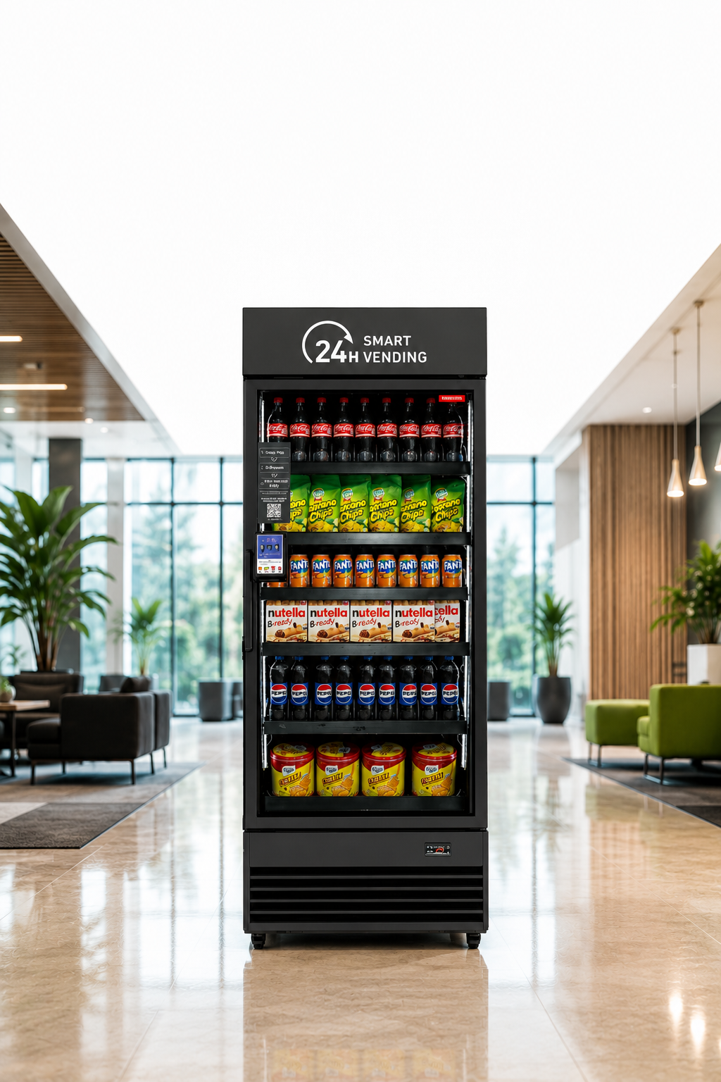 AI vending machine in a business lobby