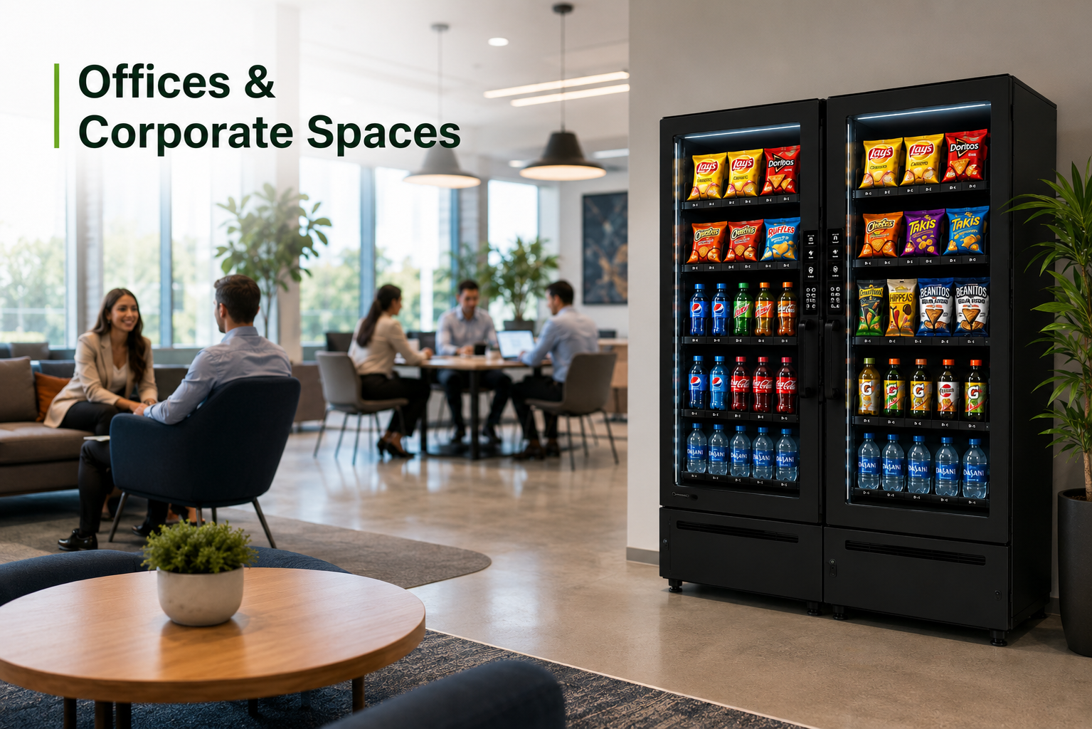Vending machine placed in an office break area