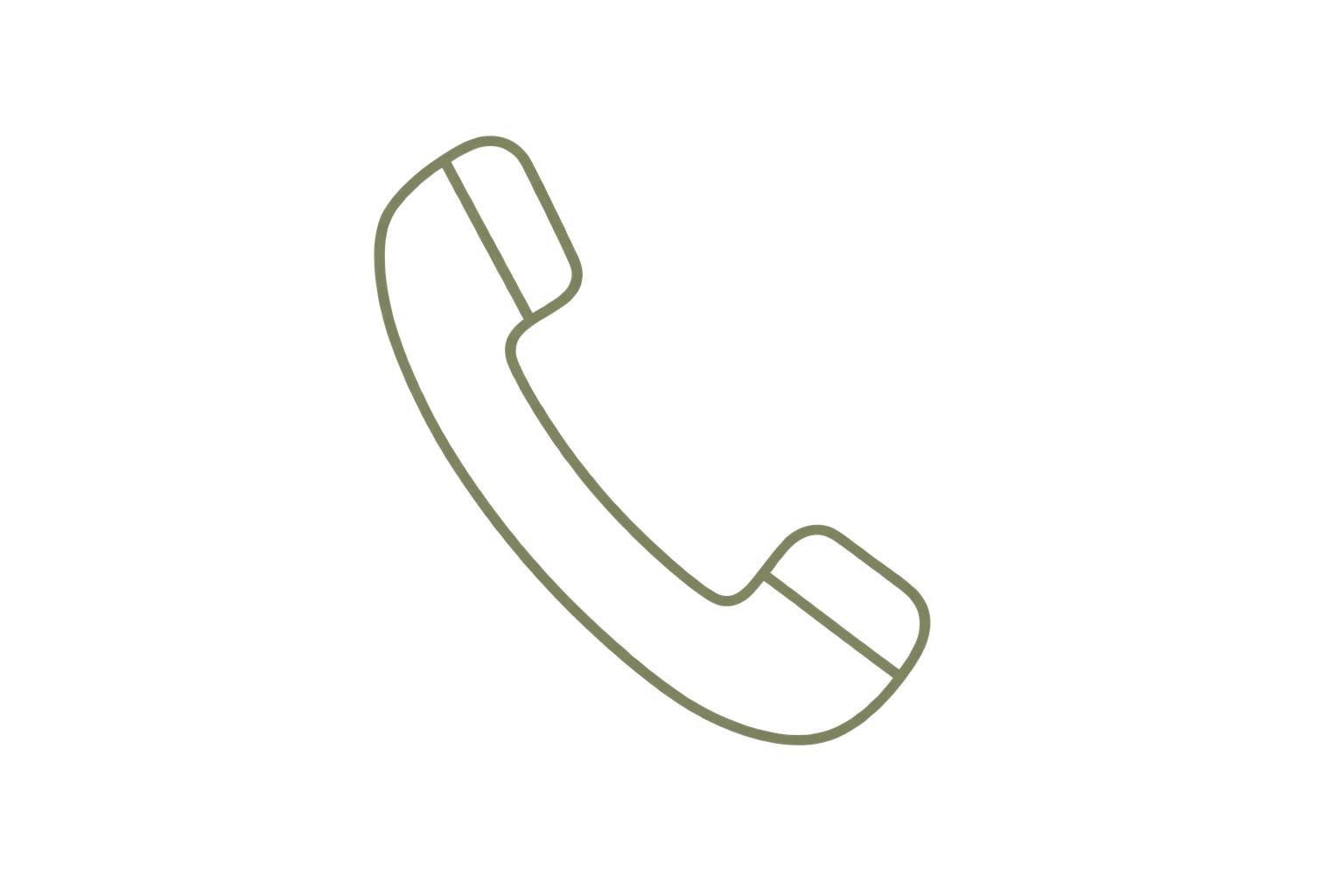 Outline of a traditional landline telephone handset, depicted in a minimalistic style.