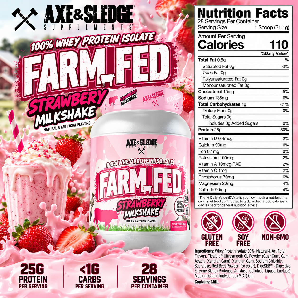 Axe & Sledge Strawberry Milkshake